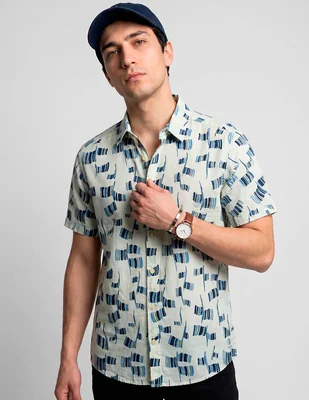 Camisa casual ben sherman de algodón manga corta para hombre