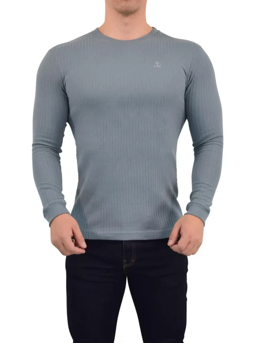 Playera John Leopard Ribbed cuello redondo para hombre