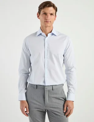 Camisa de vestir Zanetti de algodón manga larga para hombre