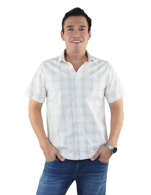 Camisa casual Breton de algodón manga corta para hombre