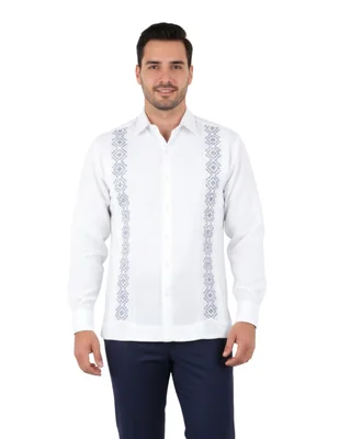 Guayabera manga larga teya artesanal para hombre