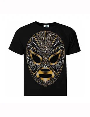 Playera Karani-Art Máscara Dorada Pedería cuello redondo para hombre