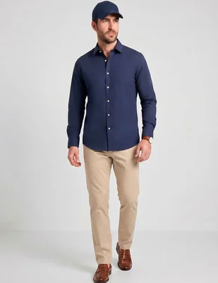 Camisa casual izod manga larga para hombre