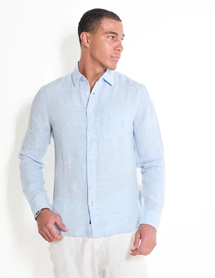 Camisa casual Faherty de algodón manga larga para hombre
