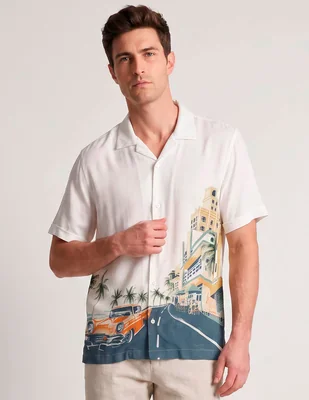 Camisa casual cubavera manga corta para hombre