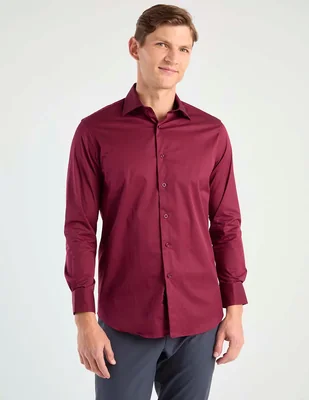 Camisa business casual Zanetti de algodón manga larga para hombre