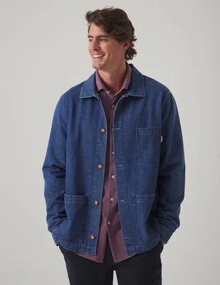 Sobrecamisa casual Scotta de mezclilla manga larga para hombre