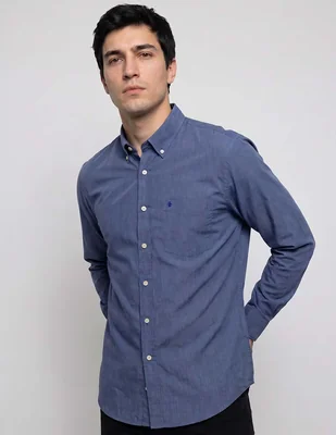 Camisa casual Izod de algodón manga larga para hombre