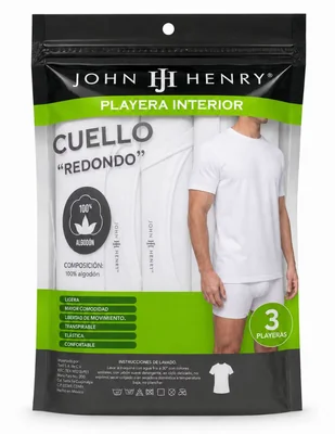 Playera john henry cuello redondo para hombre