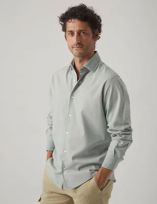 Camisa casual Scotta de algodón manga larga para hombre