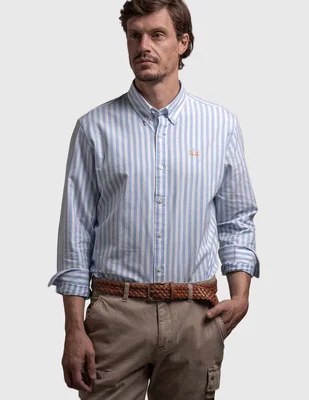 Camisa casual La Martina de algodón manga larga para hombre