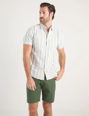 Camisa casual Jbe de algodón manga corta para hombre