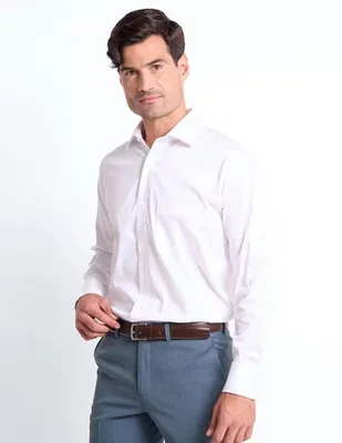 Camisa de vestir L.P.C. de algodón manga larga para hombre