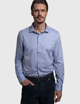 Camisa business casual La Martina de algodón manga larga para hombre