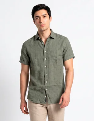 Camisa casual rodd & gunn manga corta para hombre