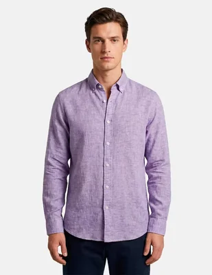 Camisa casual 98 Coast AV manga larga para hombre