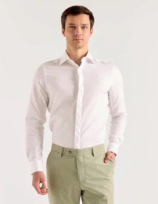 Camisa de vestir Zanetti de algodón manga larga para hombre