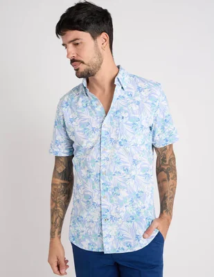 Camisa casual izod de algodón manga corta para hombre