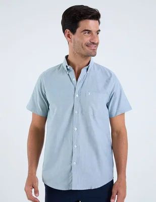 Camisa casual dioro de algodón manga corta para hombre