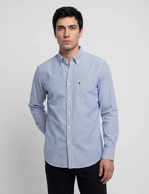 Camisa casual Izod de algodón manga larga para hombre