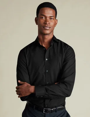 Camisa de vestir Charles Tyrwhitt de algodòn manga larga para hombre