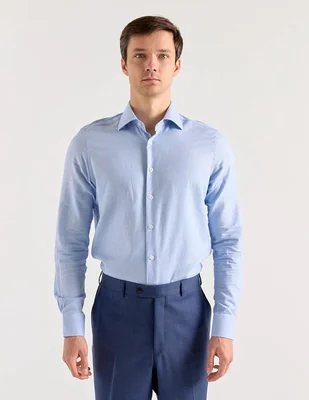 Camisa de vestir Zanetti de algodón manga larga para hombre