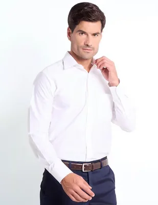 Camisa de vestir L.P.C. de algodón manga larga para hombre