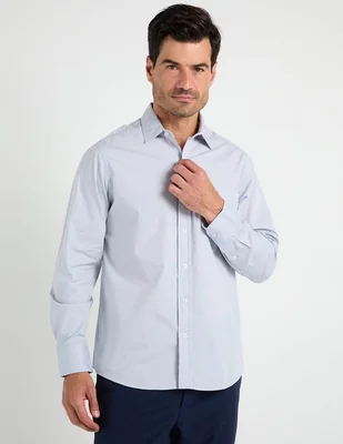 Camisa de vestir R Street de algodón manga larga para hombre