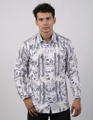 Camisa casual Benziny de algodón manga larga para hombre