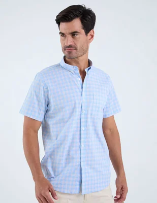 Camisa casual dioro de algodón manga corta para hombre