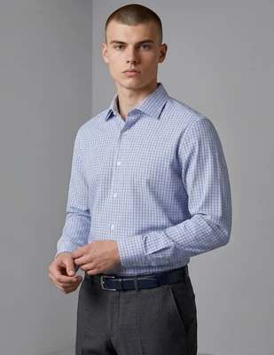 Camisa formal kc ny manga larga para hombre