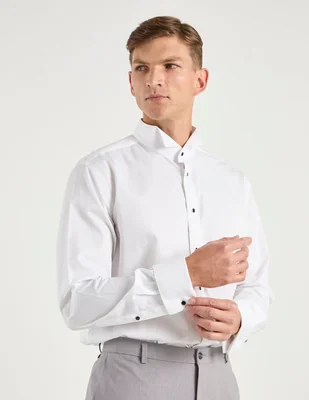 Camisa formal calderoni de algodón manga larga para hombre
