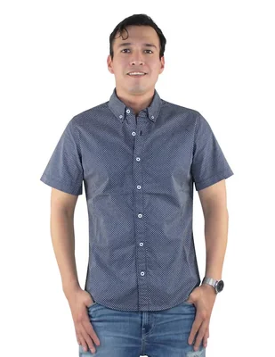 Camisa casual Breton de algodón manga corta para hombre