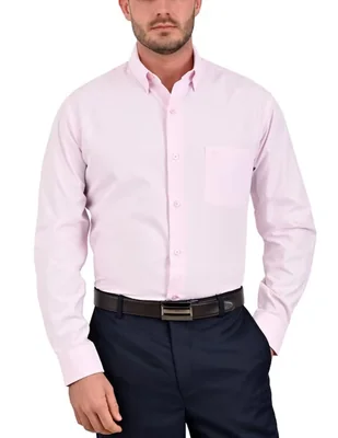Camisa casual Sansabelt de poliéster y algodón manga larga para hombre