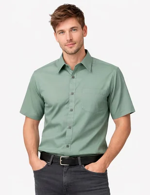Camisa business casual medizin uniformes manga corta para hombre