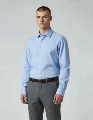 Camisa formal KC NY manga larga para hombre