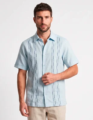 Camisa casual cubavera manga corta para hombre