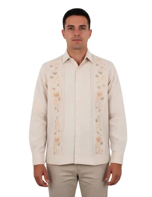 Guayabera manga larga teya artesanal para