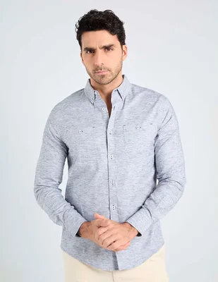 Camisa casual Jbe de algodón manga larga para hombre