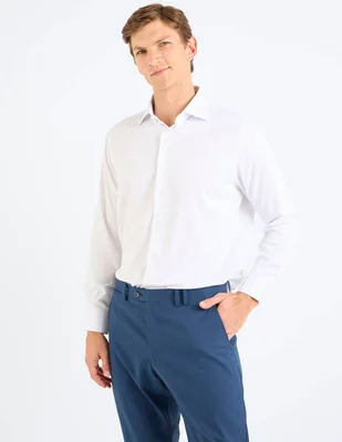 Camisa formal Zanetti de bambú manga larga para hombre