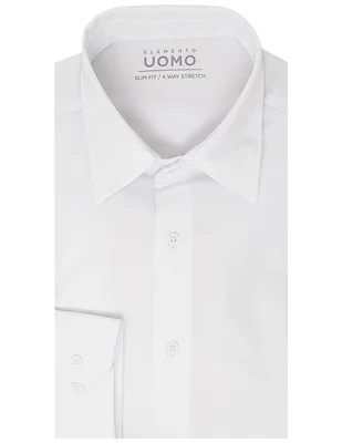 Camisa formal elemento uomo mezcla de materiales manga larga para hombre