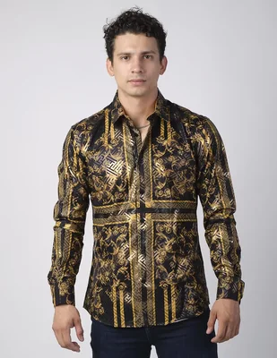 Camisa casual Benziny manga larga para hombre