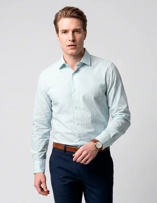 Camisa business casual Jbe de algodón manga larga para hombre