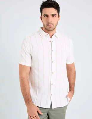 Camisa playa Jbe de algodón manga corta para hombre