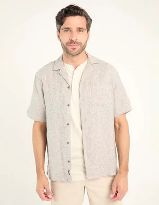 Camisa casual Faherty de algodón manga corta para hombre