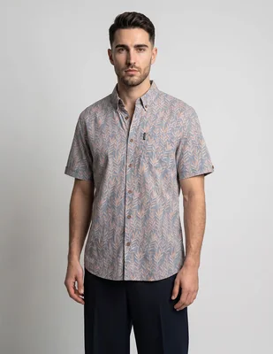 Camisa casual Ben Sherman de algodón manga corta para hombre