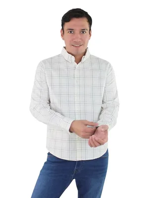 Camisa casual Breton de algodón manga larga para hombre