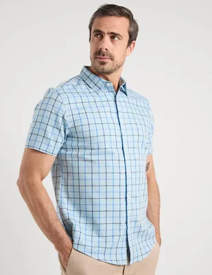 Camisa casual Jbe de algodón manga corta para hombre