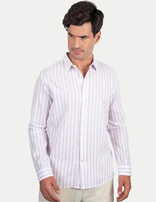 Camisa casual 98 Coast AV de algodón manga larga para hombre