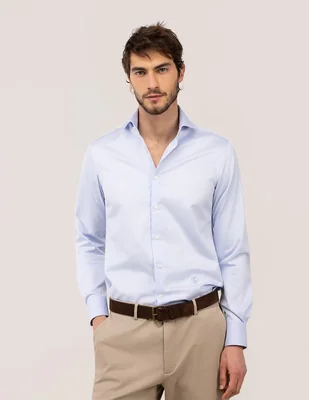 Camisa casual El Ganso de algodón manga larga para hombre